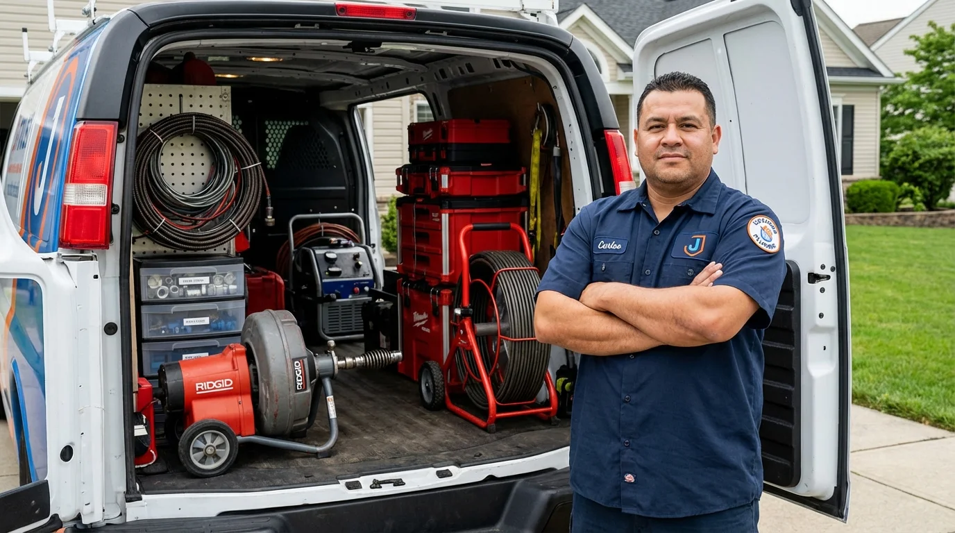 Professional drain cleaning equipment and Johns Plumbing LLC plumber in Florence